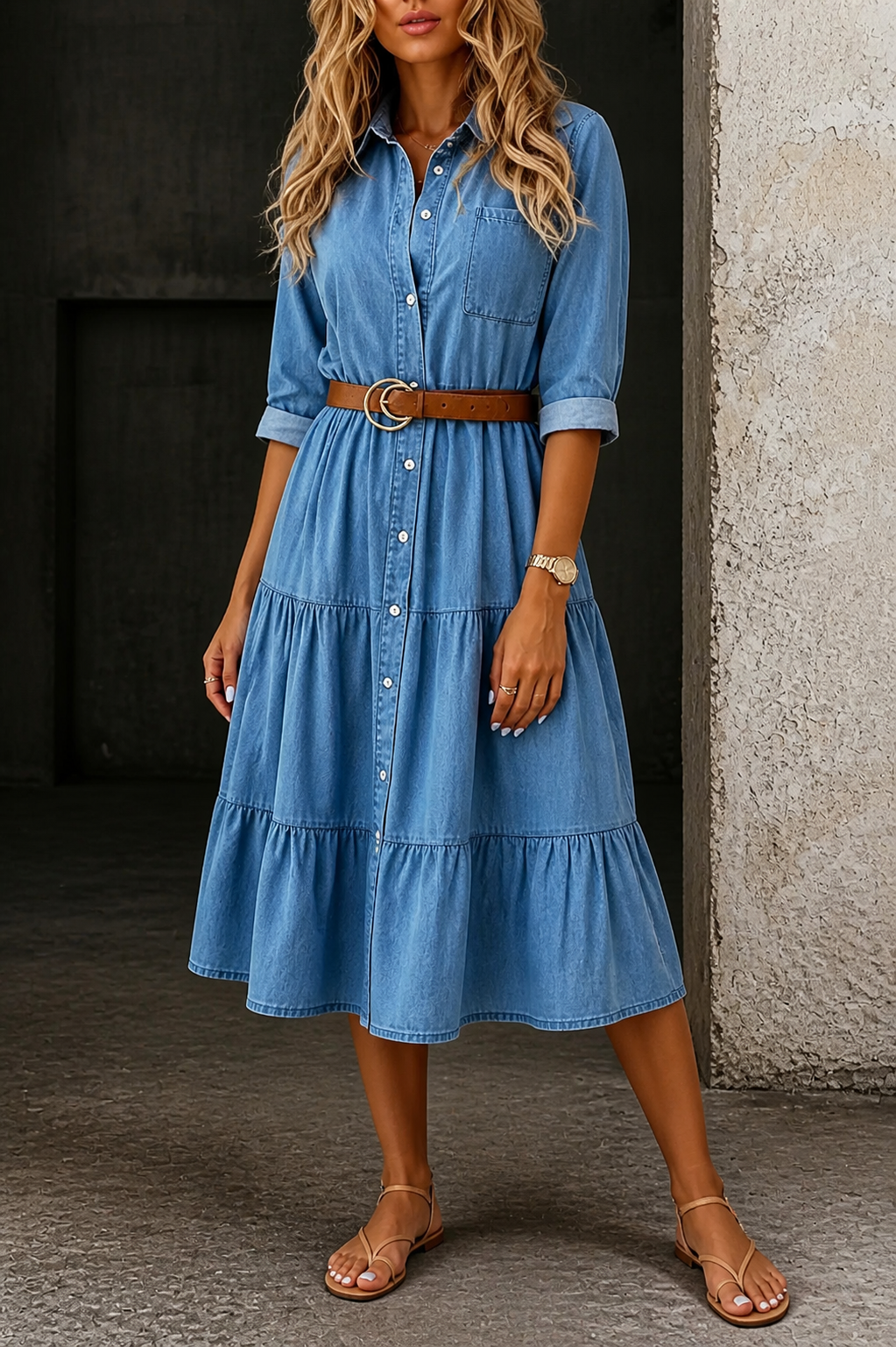Barbara | Vestido de Denim Casual Elegante