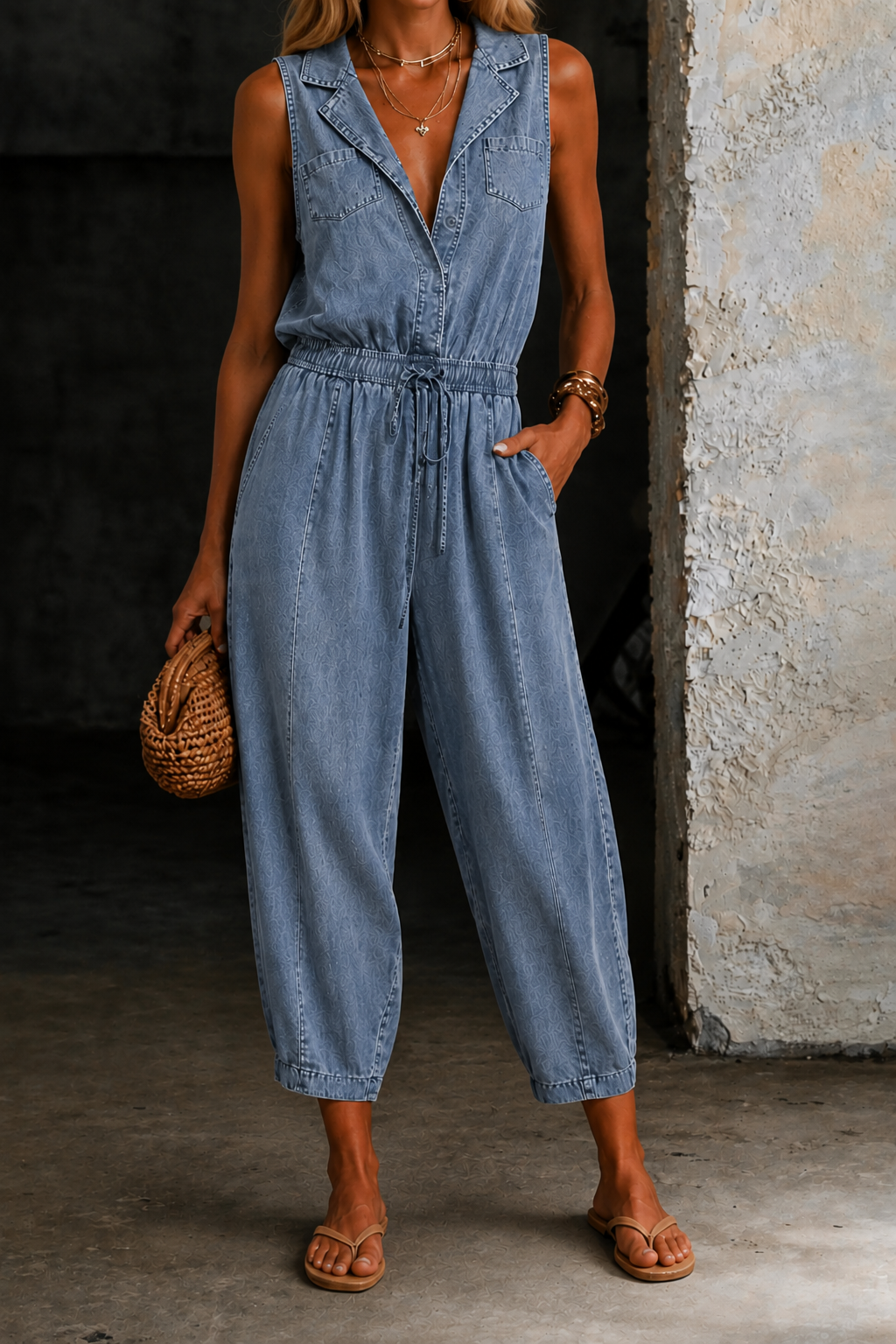 Rosalia | Macacões de Denim Sem Mangas