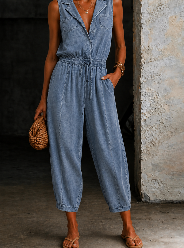 Rosalia | Macacões de Denim Sem Mangas