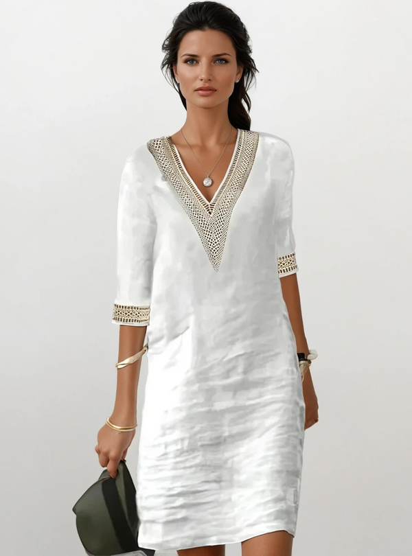 Mariana - Vestido feminino de algodão e linho