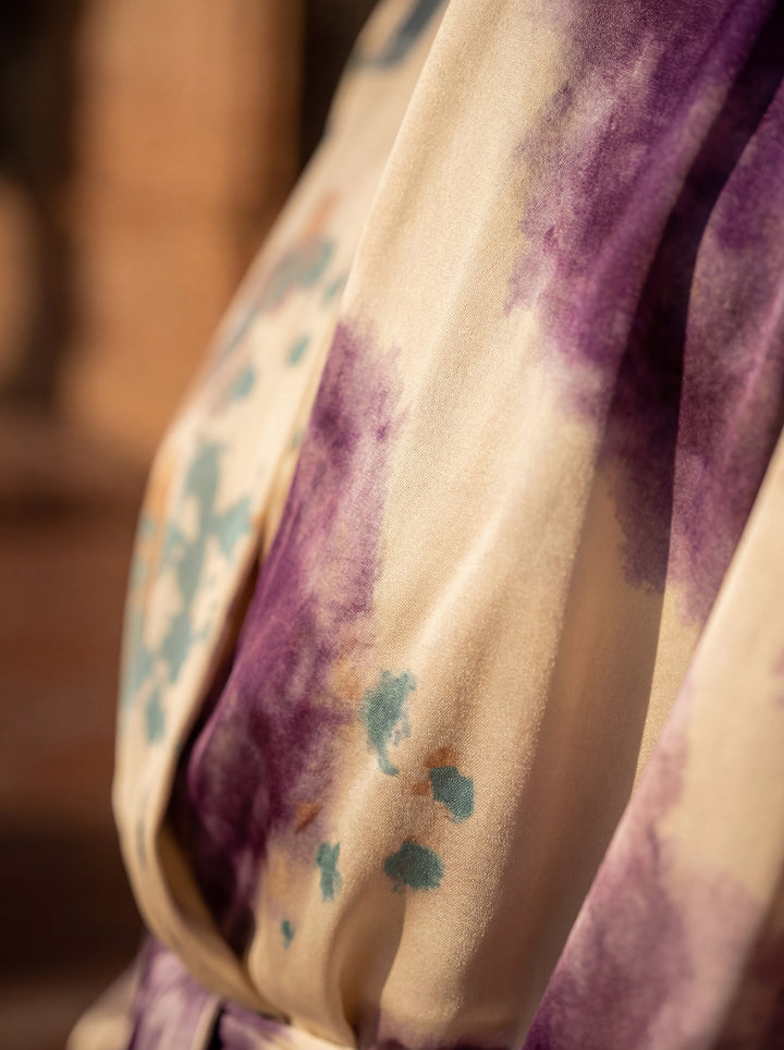 Valeria – Vestido de luxo com estampa em aquarela