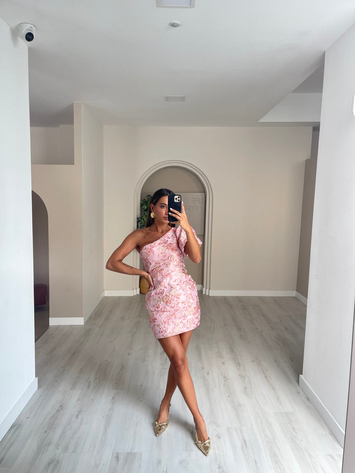Lara- Vestido Texturado Com manga