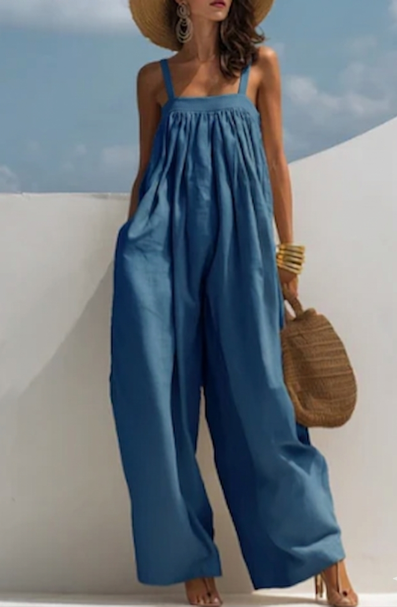Madison | Macacão de Denim com Pernas Largas