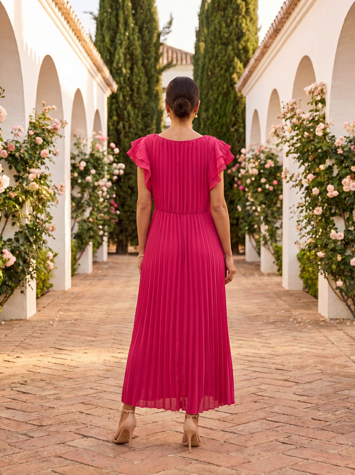 Valentina | Vestido Maxi de Ocasião Plissado