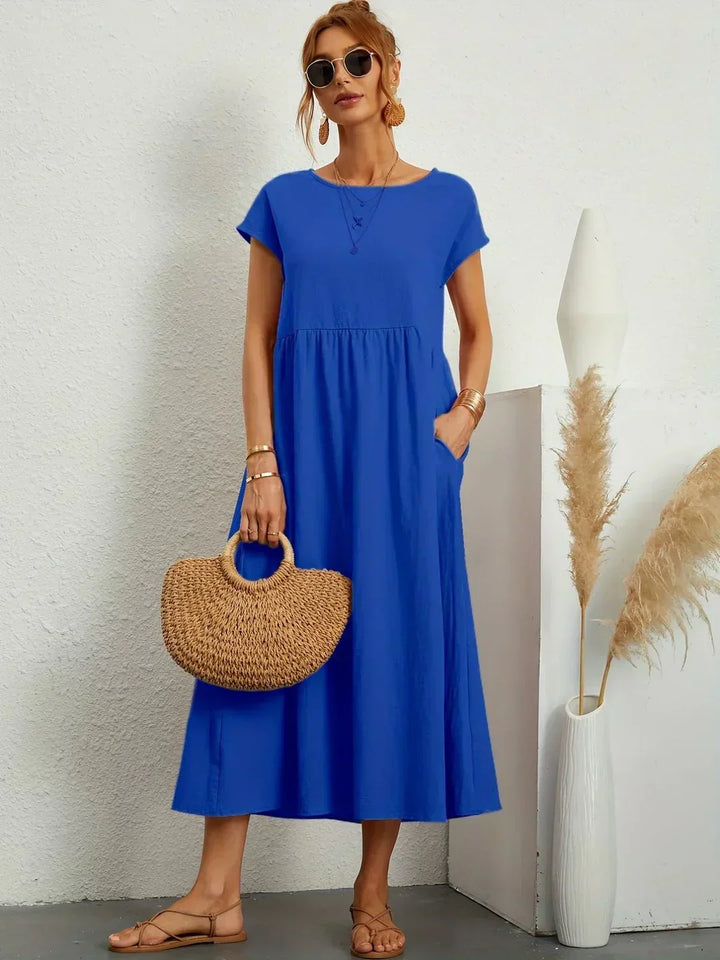 Gabriela - Vestido Elegante Midi Fluído Intemporal