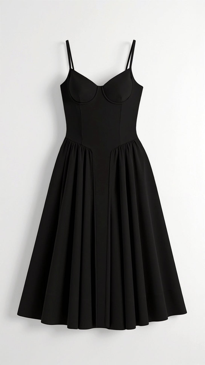 Odete - Vestido midi corpete estruturado