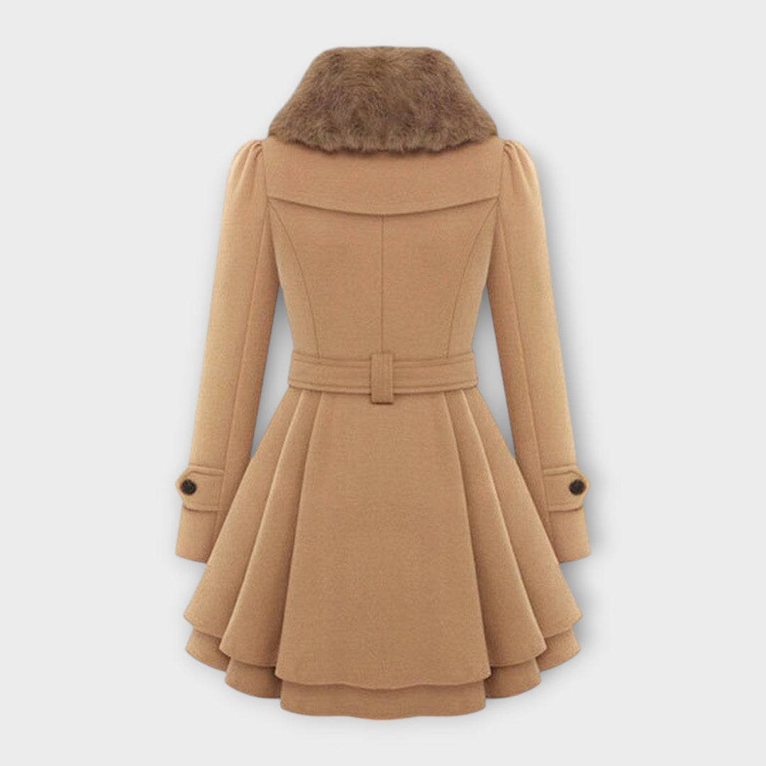 Ema - Casaco Elegante com Gola de Pele