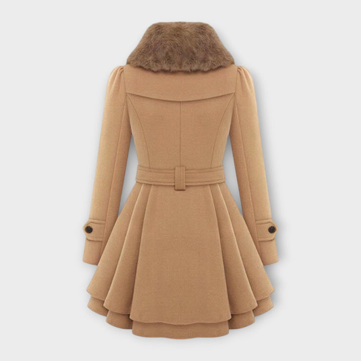 Ema - Casaco Elegante com Gola de Pele