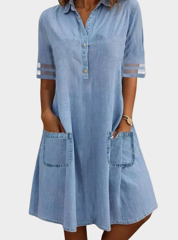 Vestido de jeans leve e arejado