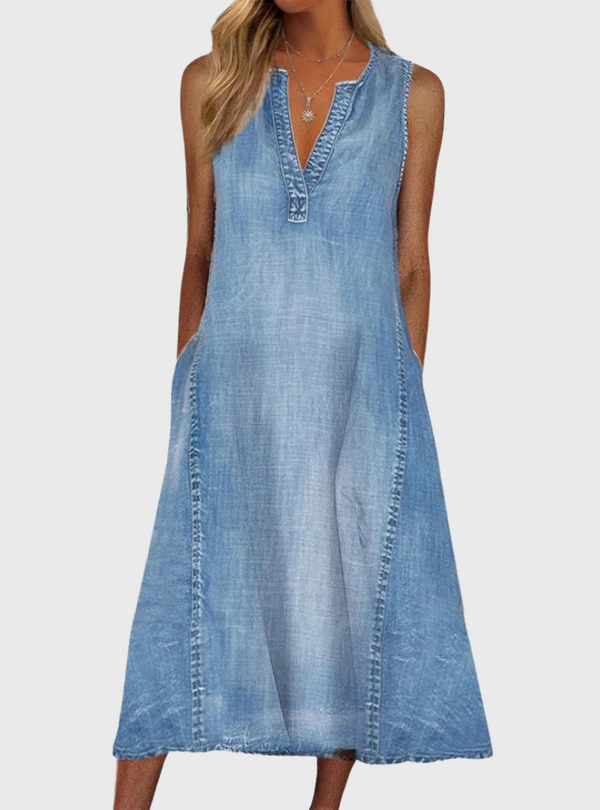 Vestido de ganga confortável