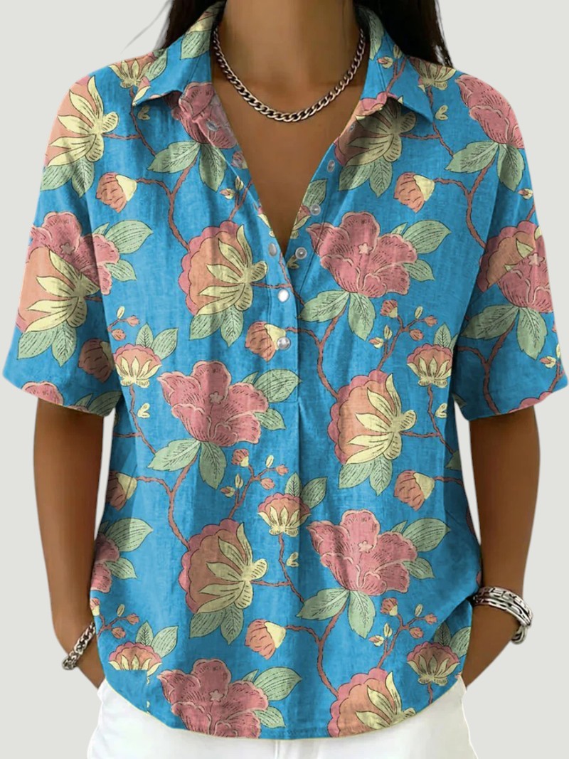 Lynaa - Blusa Elegante com Estampa Floral