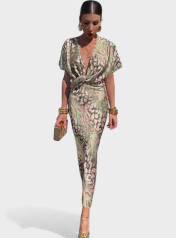 Constança - Vestido Floral com Plissado