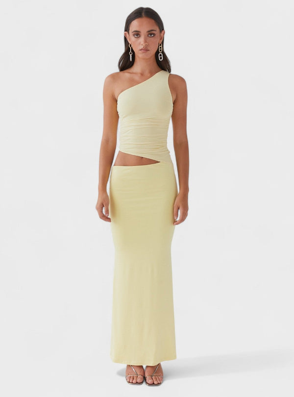 Serenela - Vestido maxi assimétrico