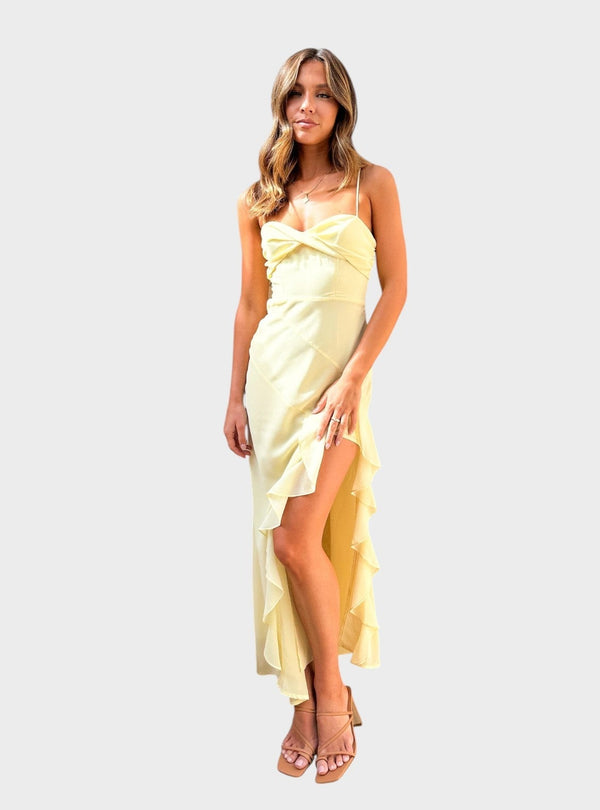 Aurelia - Vestido com folhos e alças finas