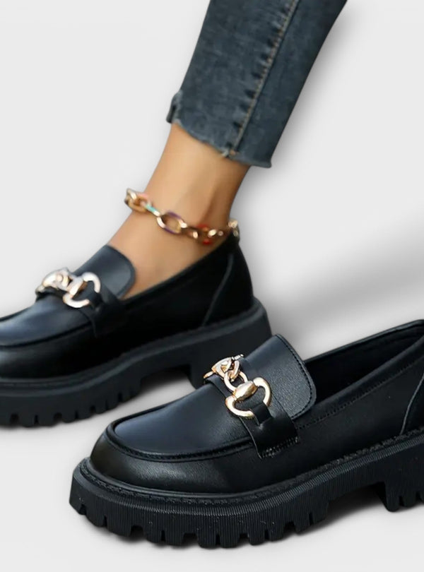 Sapatos Femininos Plateau Loafer com Estilo de Bruxa