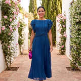 Valentina | Vestido Maxi de Ocasião Plissado
