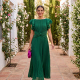 Valentina | Vestido Maxi de Ocasião Plissado