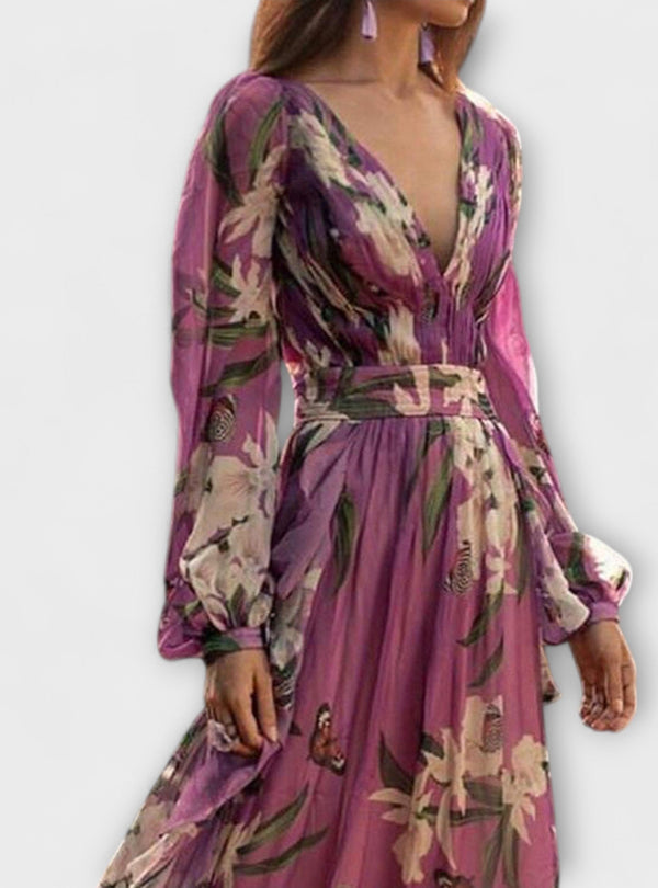 Cláudia - Vestido maxi elegante de alta qualidade