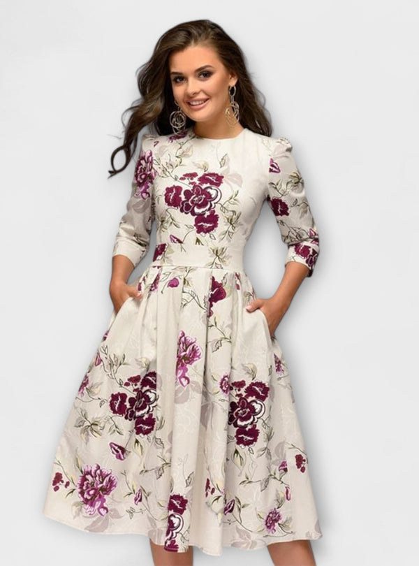 Carolina - Vestido elegante pelo joelho