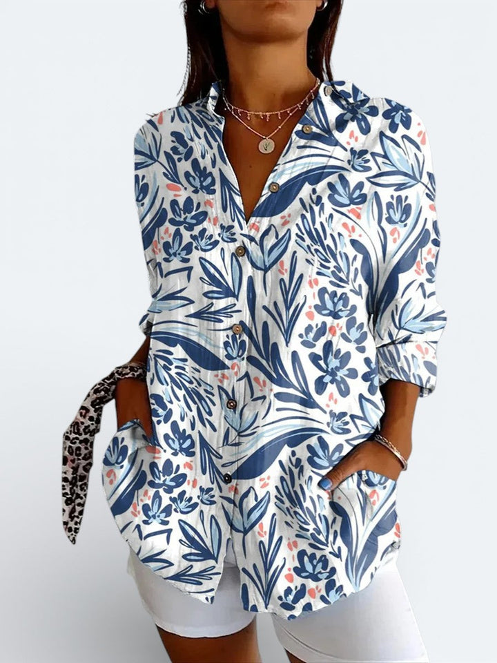 Valeria | Blusa Artística Colorida com Botões