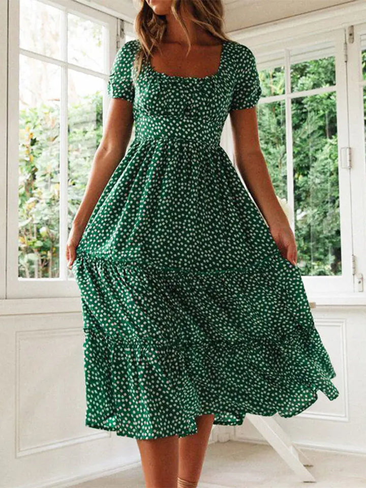 Alda | Vestido midi com padrão floral