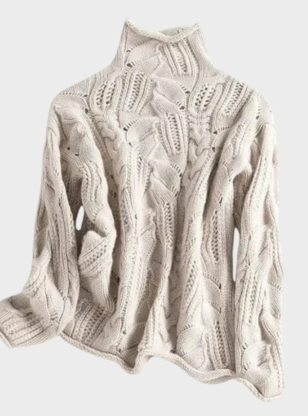 Luana – Camisola de caxemira com padrão trançado