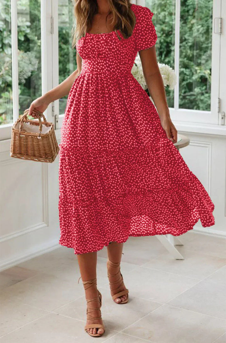 Alda | Vestido midi com padrão floral