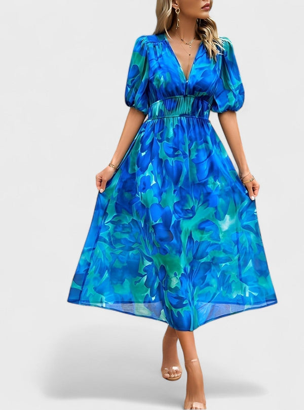 Clara - Vestido Midi Floral Elegante