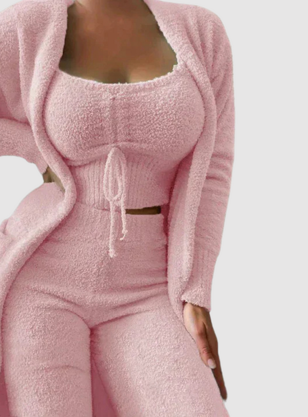 Raquel - Conjunto de Pijama de 3 Peças
