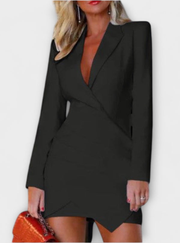 Gabriela - Vestido Blazer Elegante com Decote Profundo