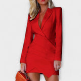 Gabriela - Vestido Blazer Elegante com Decote Profundo