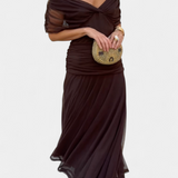 Florendra | Vestido Longo com Padrão Floral e Decote em V