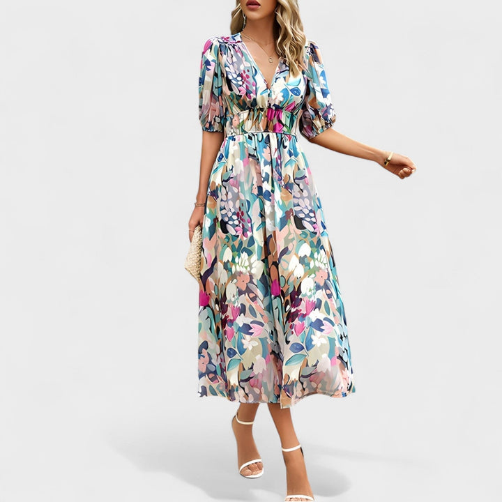 Clara - Vestido Midi Floral Elegante