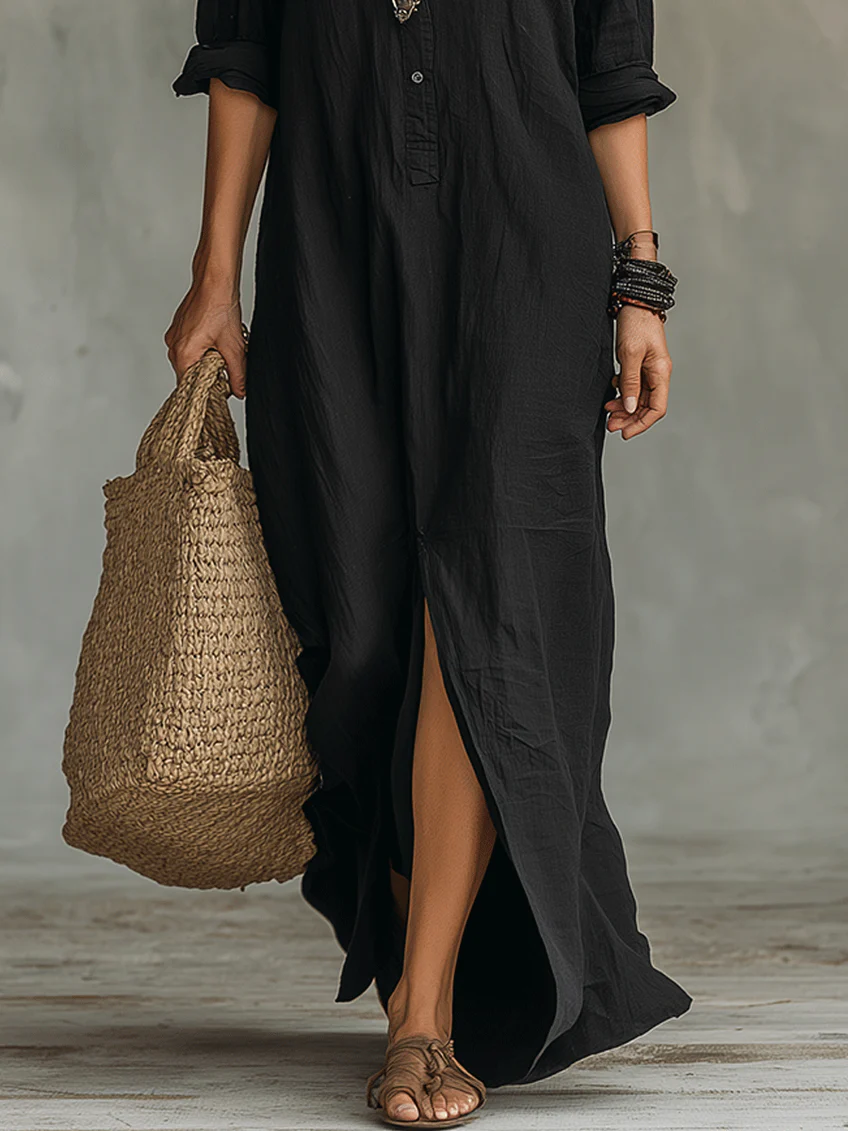 Soline | Vestido Maxi com Botões