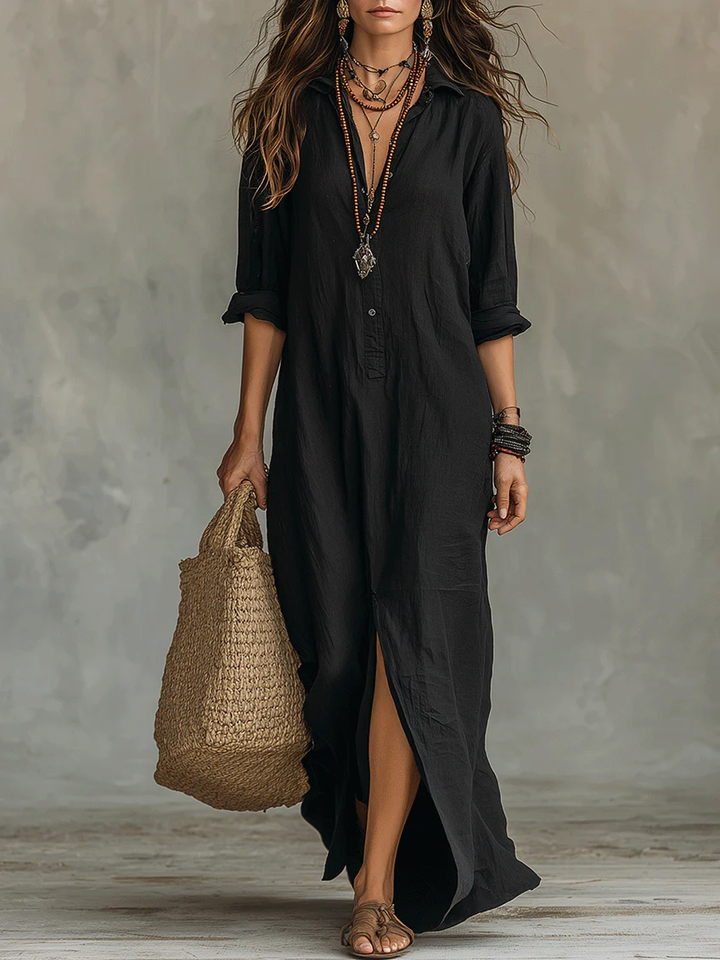 Soline | Vestido Maxi com Botões