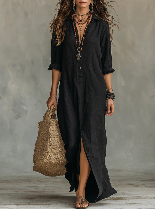 Soline | Vestido Maxi com Botões