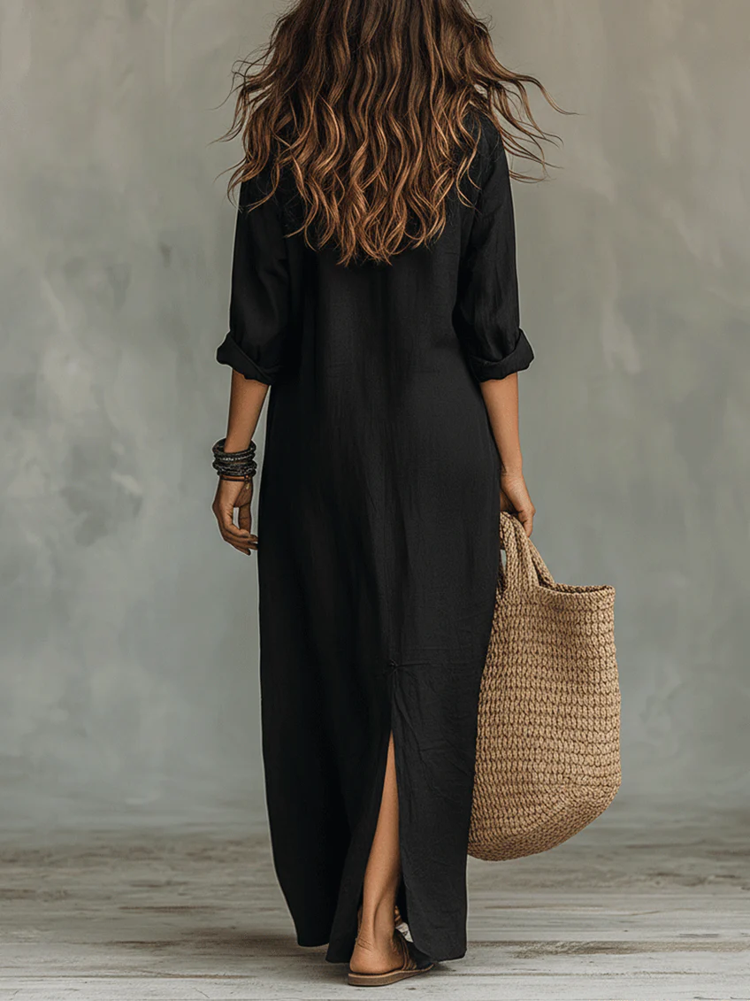 Soline | Vestido Maxi com Botões