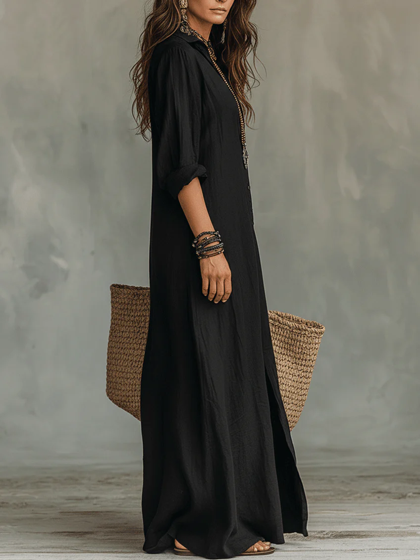 Soline | Vestido Maxi com Botões