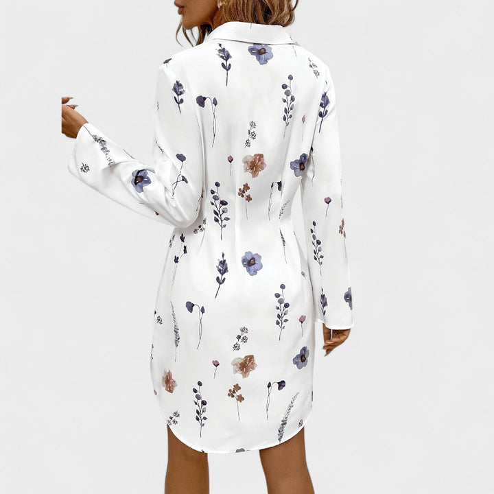 Noémia - Vestido camisa floral elegante