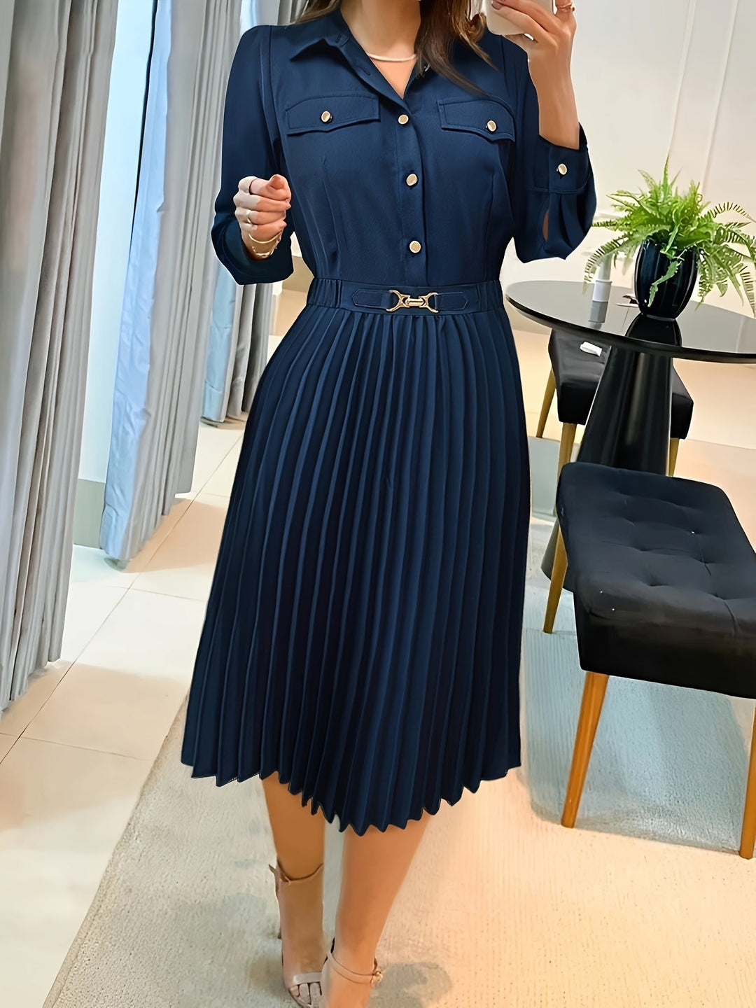 Andreia - Vestido Formal de Algodão