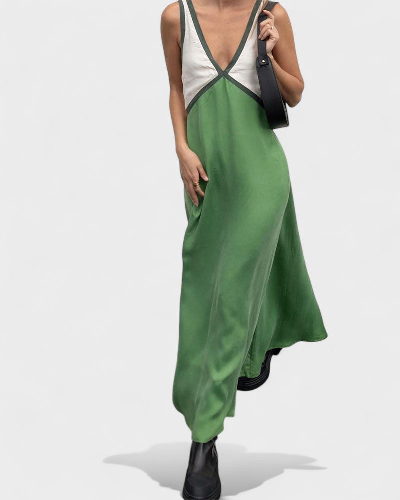 Lara - Vestido Comprido Bicolor