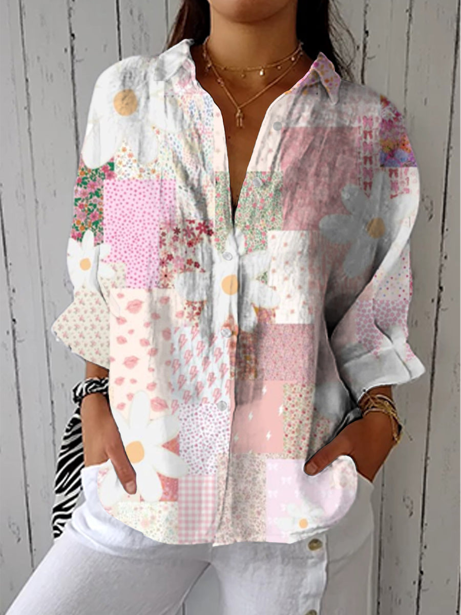 Fanny | Blusa de Margaridas em Patchwork