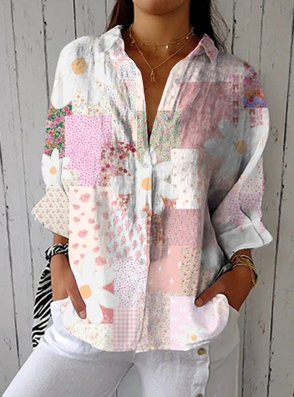 Fanny | Blusa de Margaridas em Patchwork
