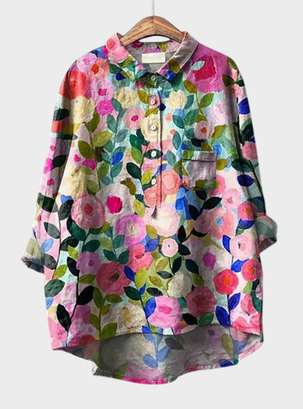 Flora - Camisa de linho de algodão