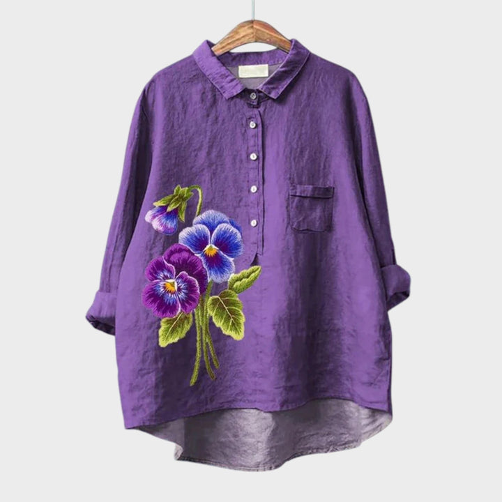Flora - Camisa de linho de algodão