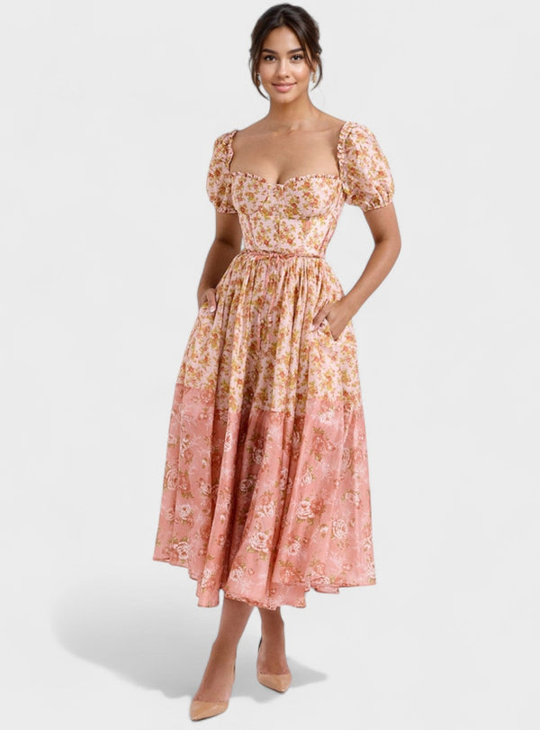 Valentina - Vestido Floral Coral