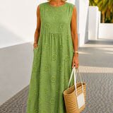 Aikaterini – Vestido Elegante Sem Mangas com Bolsos