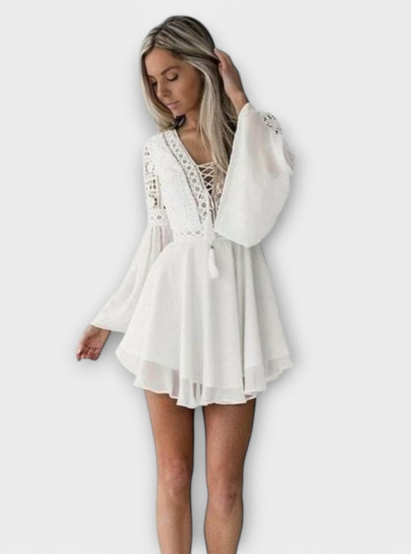 Paula - Vestido Boho Curto Perfeito