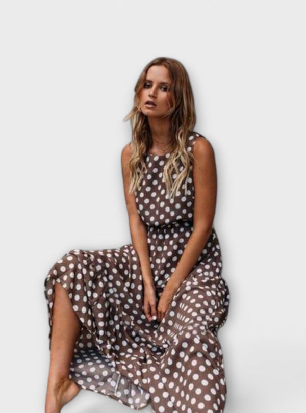Dona - Vestido midi Boho com bolinhas
