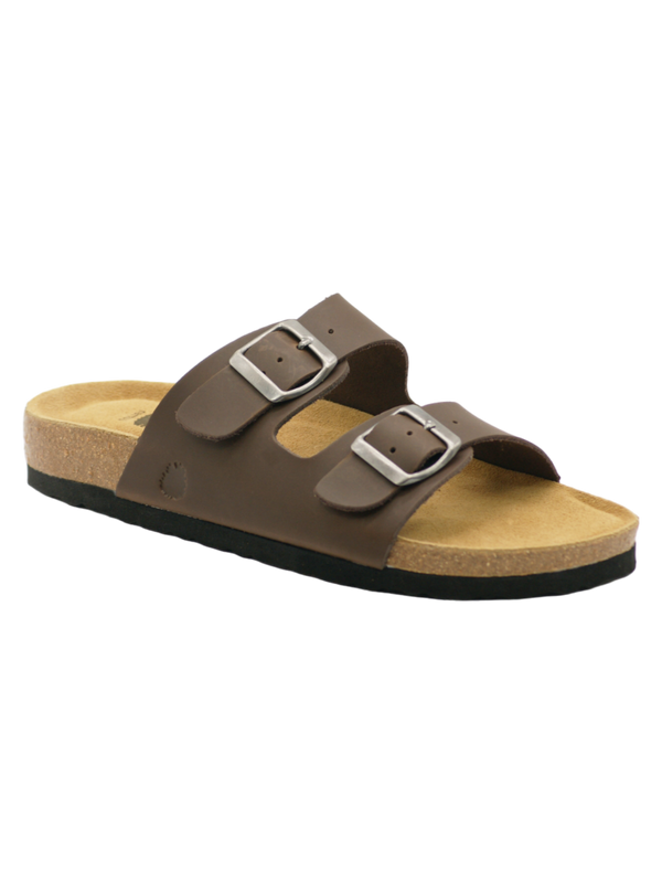 1060 | Chinelo de couro com duas fivelas